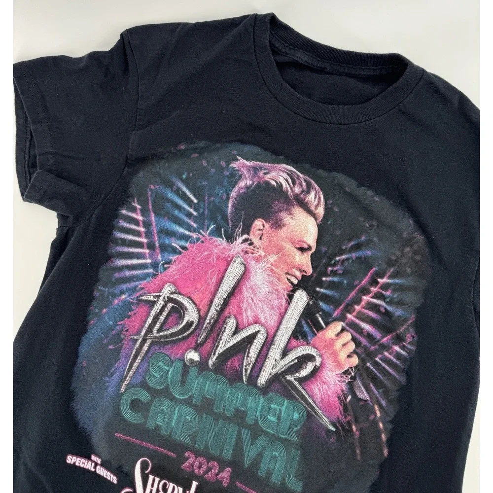 Pink Summer Carnival 2024 Tour T-Shirt Official Concert Black Medium Band Tee‎
